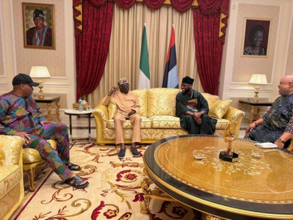 Tinubu hosts Gov Adeleke, Davido at Lagos residence
