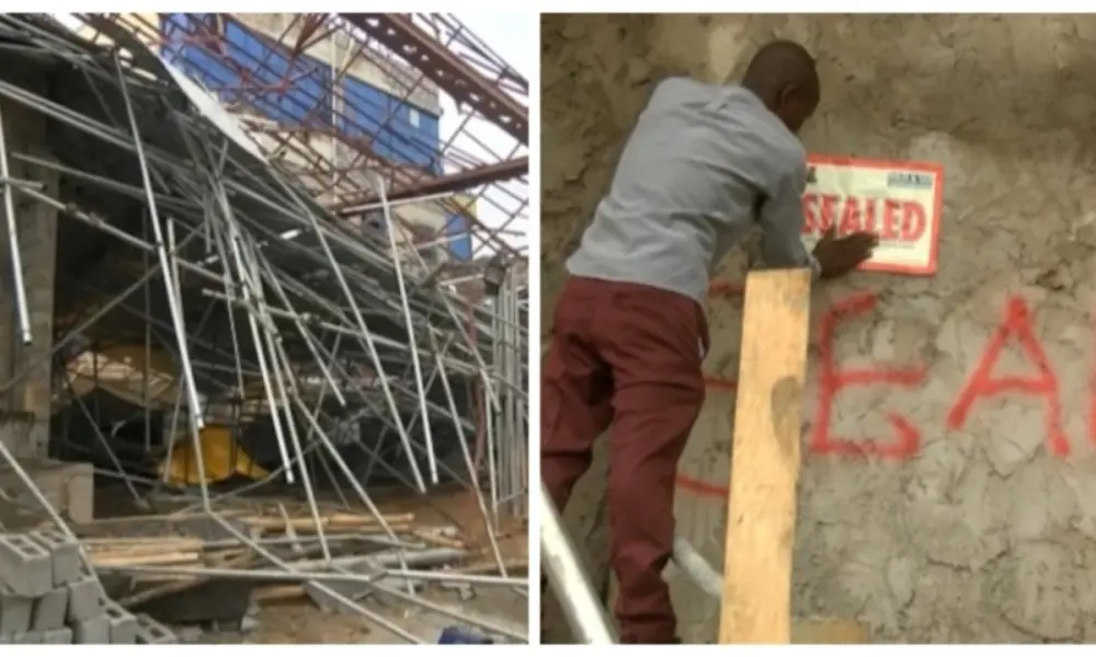 Oyo govt seals off collapsed building under re-construction in Ibadan