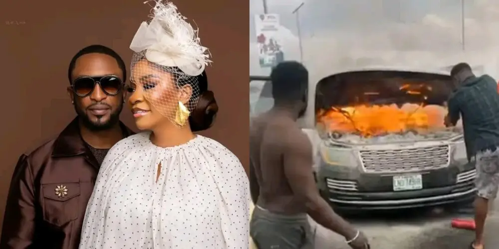 Singer Darey Art Alade’s car burns to ashes on Third Mainland Bridge