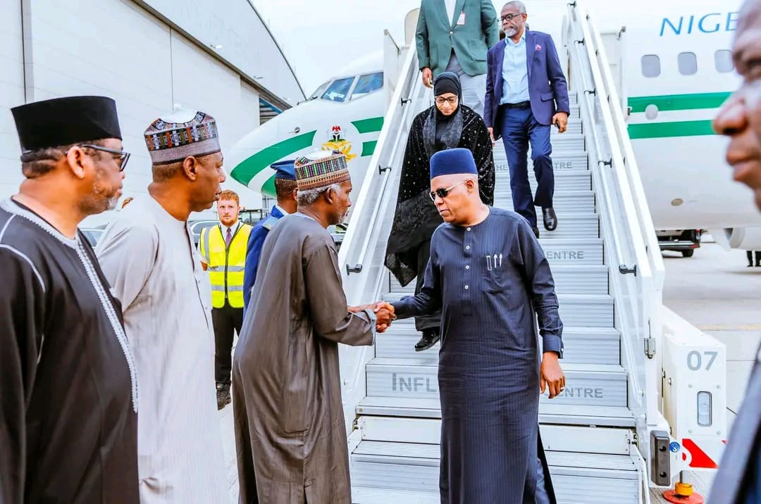 BREAKING: Shettima arrives London to convey Buhari’s corpse back to Nigeria